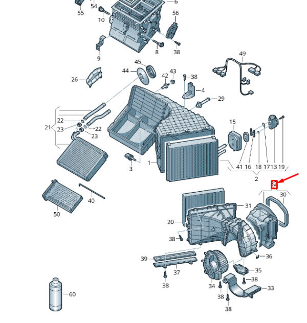 7P2820304 - NEW VW TOUAREG 7P MK2 A/C HEATER INTAKE DUCT RHD 7P2820304
