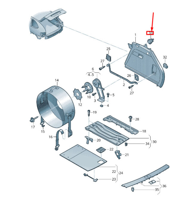 7P5810572 - NEW VW TOUAREG 7P MK2 FRONT SPARE WHEEL BRACKET 7P5810572