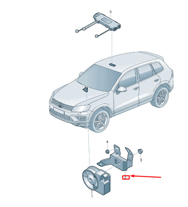 7P5951193 - NEW VW TOUAREG 7P MK1 ELECTRONIC SIREN RETAINER 7P5951193