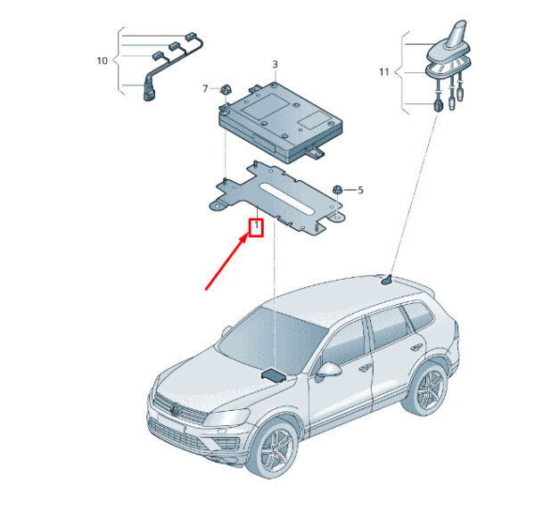 7P6035210A - New VW TOUAREG 7P MK2 Interface Box Bracket 7P6035210A