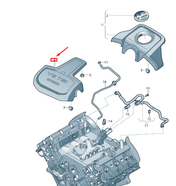 7P6103927A - NEW VW TOUAREG 7P MK2 FRONT ENGINE COVER 7P6103927A