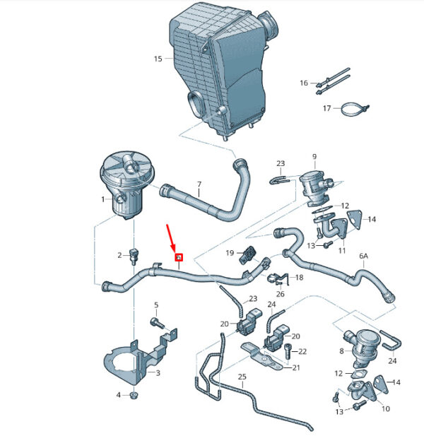 7P6131206B - NEW VW TOUAREG 7P MK2 SECONDARY AIR PUMP CONNECTING HOSE 7P6131206B