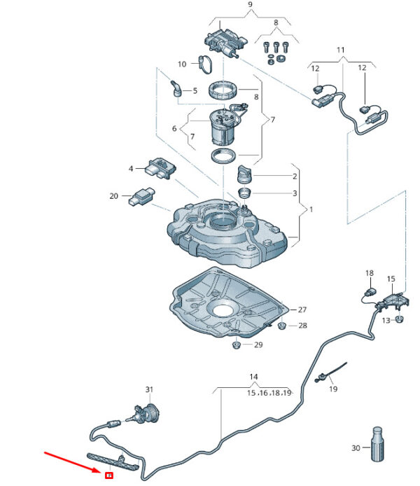 7P6131713C - NEW VW TOUAREG 7P MK2 REDUCTION AGENT LINE BRACKET 7P6131713C