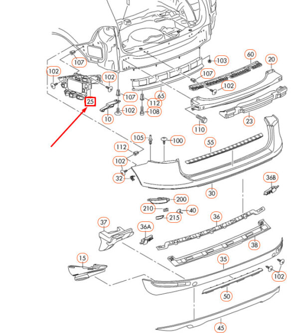 7P6807375B - NEW VOLKSWAGEN TOUAREG 7P REAR LEFT BUMPER GUIDE PROFILE 7P6807375B ORIGINAL
