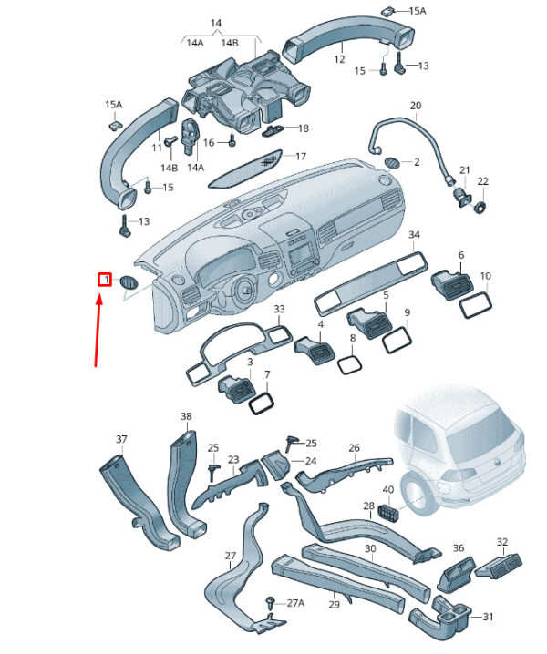 7P681970581U - NEW VW TOUAREG 7P MK2 LEFT UPER DESTRASH AIR VENT 7P681970581U ORIGINAL