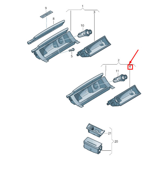 7P6857130B - NEW VW TOUAREG 7P MK2 FRONT STOWAGE COMPARTMENT 7P6857130B ORIGINAL