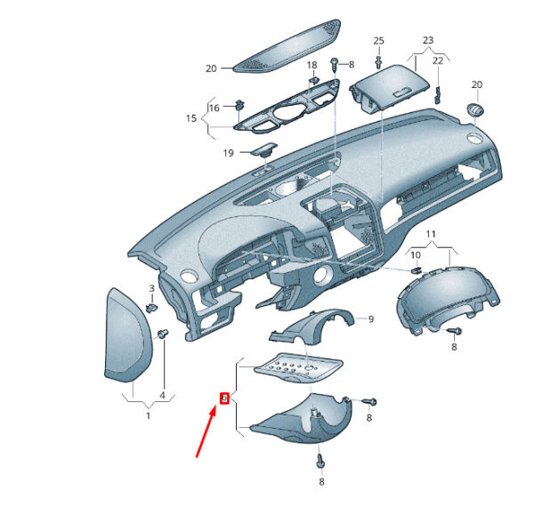 7P685855981U - NEW VW TOUAREG 7P MK2 STEERING COLUMN TRIM 7P685855981U