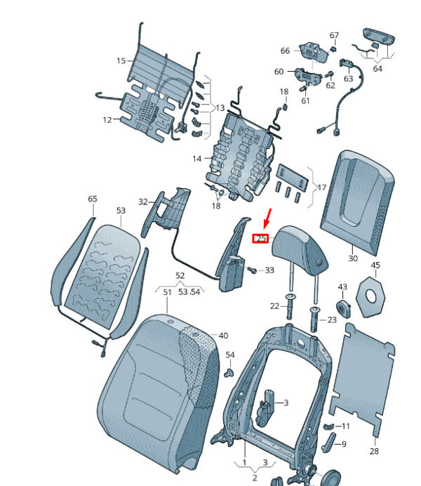 7P6881903EVAQ - NEW VW TOUAREG 7P MK2 FRONT LEFT SEAT HEAD REST 7P6881903EVAQ