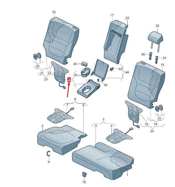 7P6885081AHHGS - NEW VW TOUAREG 7P MK2 REAR SEAT CENTER ARMREST 7P6885081AHHGS
