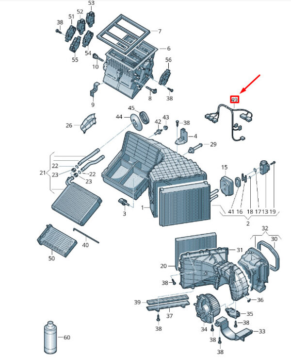7P6971565B - New VW TOUAREG 7P MK2 Air Conditioner Harness LHD 7P6971565B