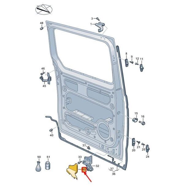 7T0843548D9B9 - VW Multivan T7 ST cover cap for right sliding door 7T0843548D9B9, original part