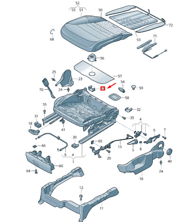 8P0881477C9B9 - NEW VW TOUAREG 7P MK2 FRONT RAIL WITH RAIL DISC 8P0881477C9B9 ORIGINAL
