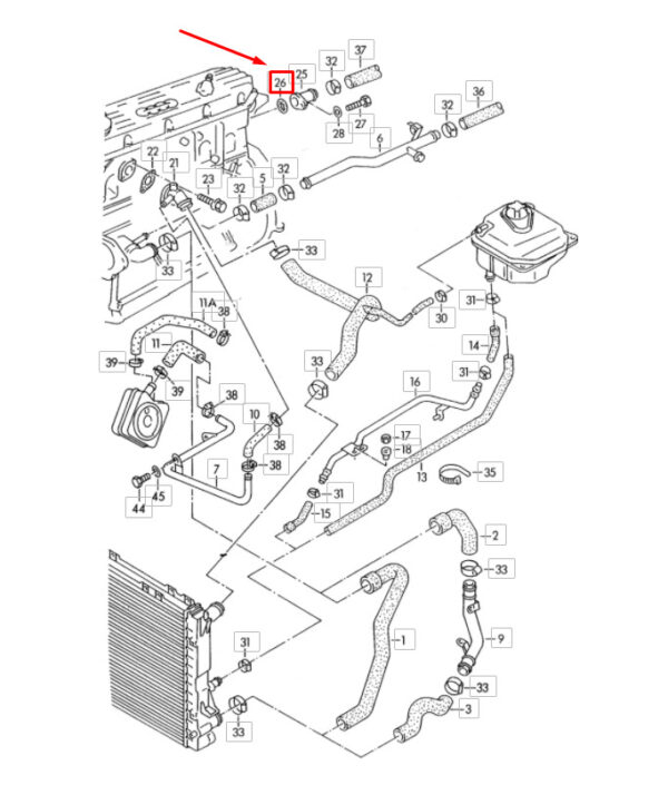 N90465001 - VW TRANSPORTER T4 Engine Coolant Outlet O-Ring N90465001 NEW GENUINE