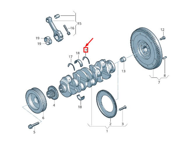 WHT000033D - VW TRANSPORTER VI T6 crankshaft thrust disc WHT000033D NEW GENUINE