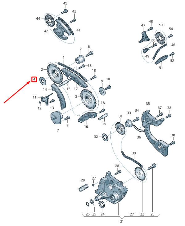 WHT000124 - NEW VW TOUAREG 7P MK2 TIMING CHAIN DRIVER WASHING MACHINE WHT000124 ORIGINAL