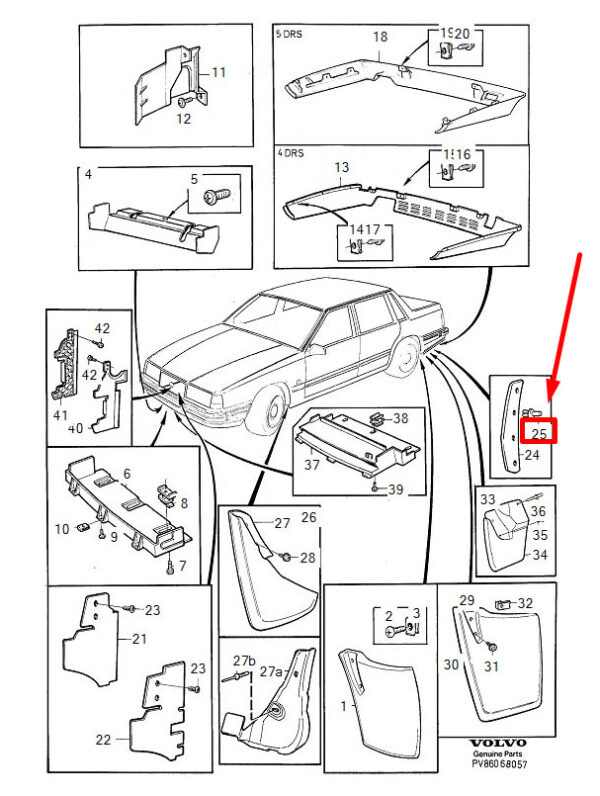 1268176 - VOLVO XC60 MK1 FRONT BUMPER EXTENSION PLUG CLIP 1268176 GENUINE