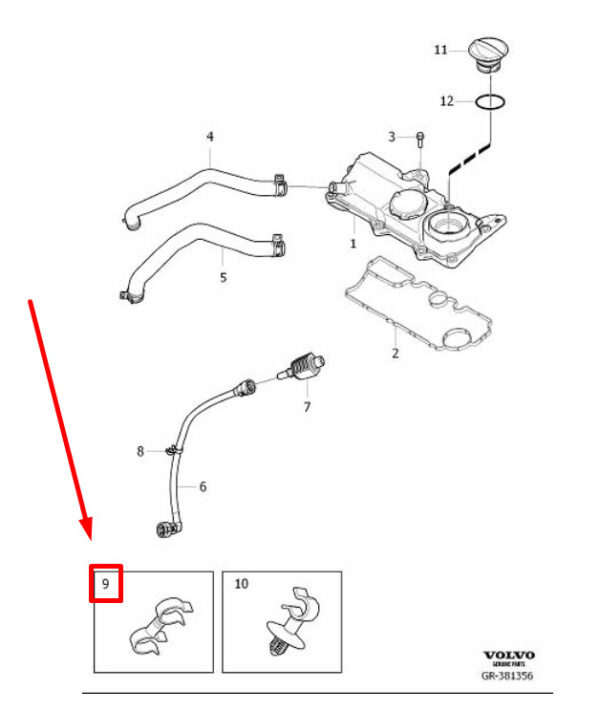 30624496 - VOLVO S60 MK2 CARBON FILTER HOLDER 30624496 NEW GENUINE