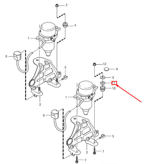 30636535 - Volvo C70 II Convertible MK2 Vacuum Pump Female Rubber Support 30636535 NEW ORIGINAL