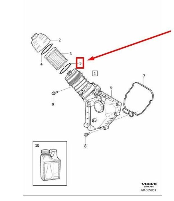 30640790 - VOLVO C30 Guarnizione filtro olio motore inferiore Originale 30640790