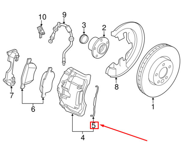 30671593 - Volvo S60 MK2 Front Brake Saddle Anti-Rattle Clip 30671593 NEW REAL