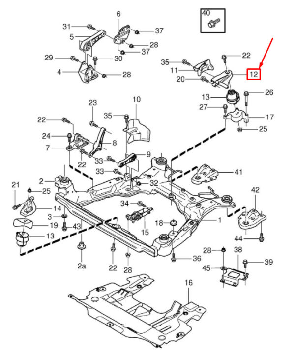 30680588 - Volvo XC90 I MK1 top rear engine mount 30680588 NEW ORIGINAL