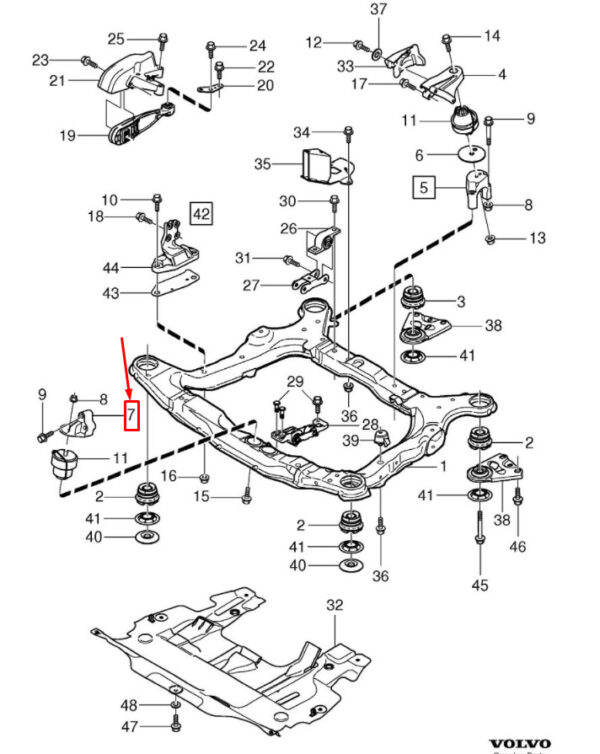 30697267 - Volvo XC90 I MK1 engine mount front 30697267 NEW ORIGINAL