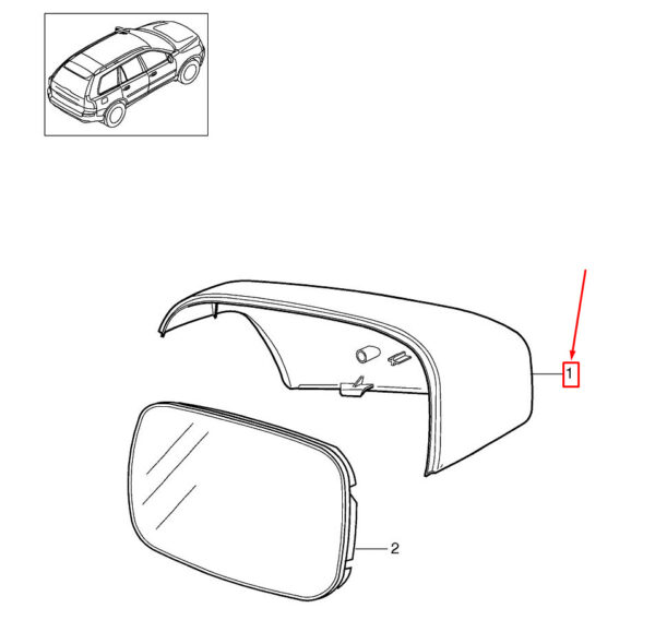 30720005 - Volvo XC90 I door mirror front right, cover titanium gray 30720005, original