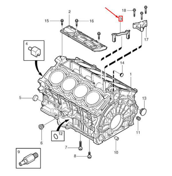 30720130 - Volvo S80 II AS MK2 Balancing Shaft Lid Gasket 30720130, NEW, ORIGINAL