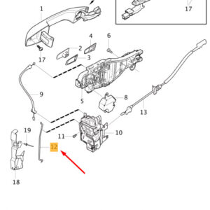 30747086 - Volvo XC40 front door lock bar 30747086, NEW, ORIGINAL