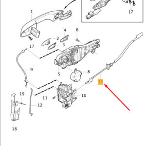 30747087 - Volvo XC40 front door lock, interior lock cable 30747087, original part
