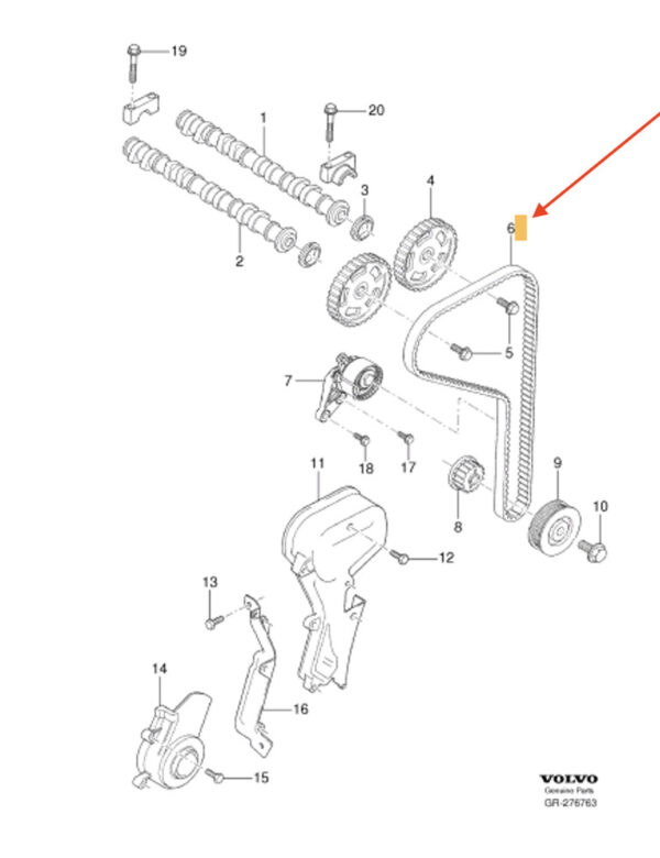 30750903 - VOLVO C30 Engine Timing belt 30750903 NEW GENUINE