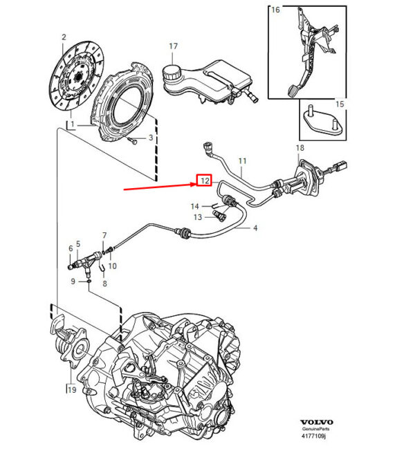 30759394 - Volvo V40 Hatchback Clutch Line 30759394 NEW GENUINE