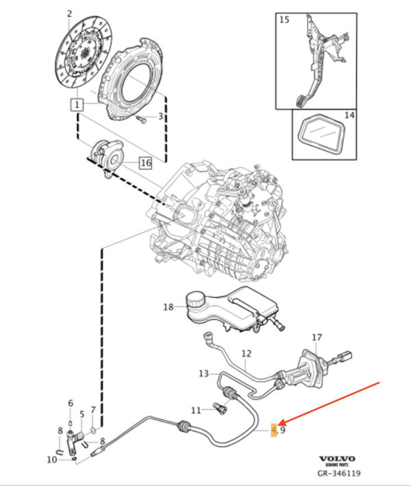 30759395 - VOLVO C30 Mechanical Clutch Line LHD 30759395 NEW GENUINE