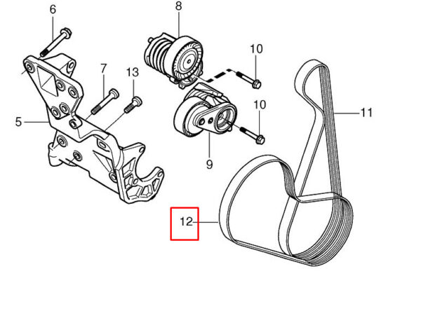 30777530 - Volvo V50 MK1 Alternator Serpentine Belt 30777530 NEW REAL