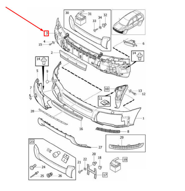 30796614 - NEW VOLVO XC90 MK1 FRONT REAR BUMPER SECTION 30796614 GENUINE