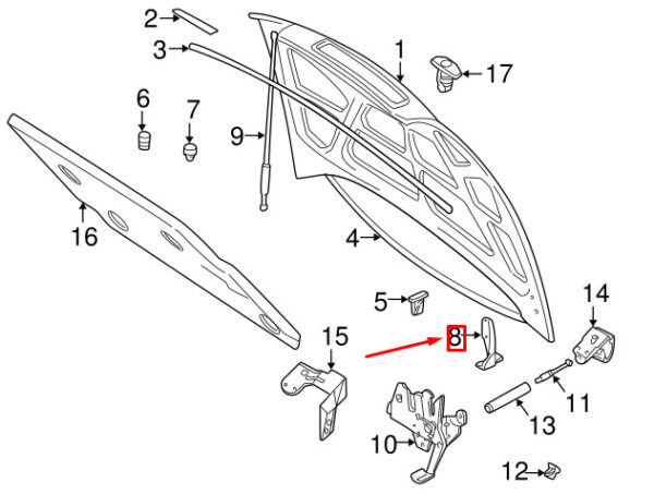 30896535 - VOLVO S40 MK1 HOOD HINGE 30896535 NEW GENUINE