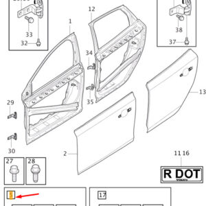 31218993 - Volvo V40 Front Door Installation Kit 31218993, NEW, ORIGINAL
