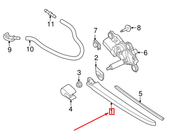 31253232 - Volvo V60 Rear Wiper Arm 312532 New Genuine
