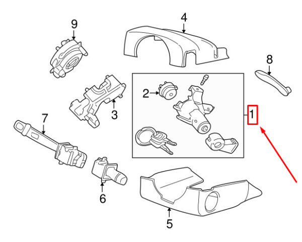 31253385 - Volvo XC90 MK1 Ignition Column Lock 31253385 NEW REAL