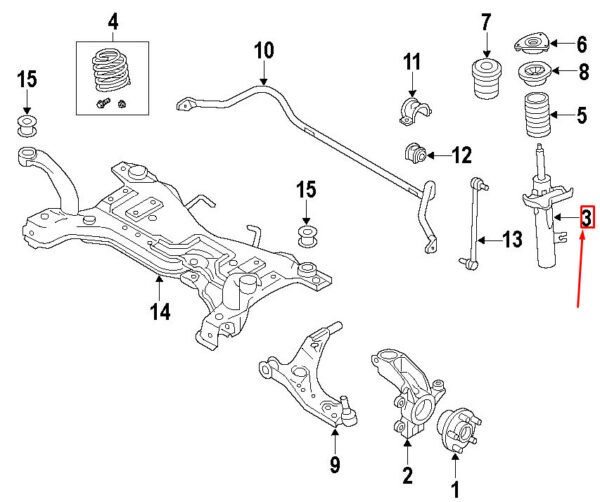 31277604 - Volvo C30 front left shock absorber 31277604 NEW ORIGINAL