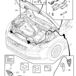 31298283 - Volvo V40 bonnet control belt 31298283, new, original