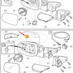 31299631 - Volvo V40 front left door mirror 31299631 new original