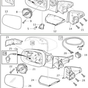 31299641 - Volvo V40 front right door mirror 31299641 new original