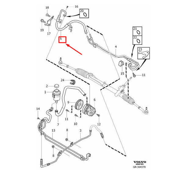 31302069 - Volvo XC60 steering system pressure hose 31302069 NEW ORIGINAL