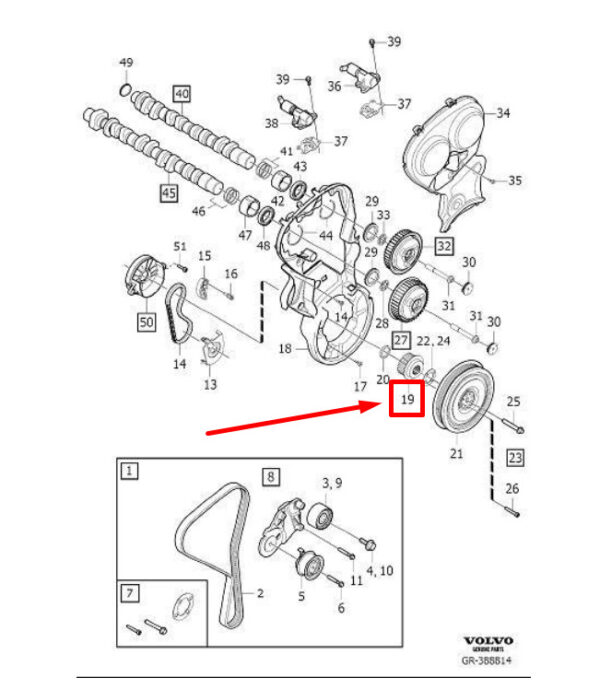 31316077 - VOLVO S60 MK2 ENGINE CRANKSHAFT TIMING GEAR 31316077 NEW GENUINE