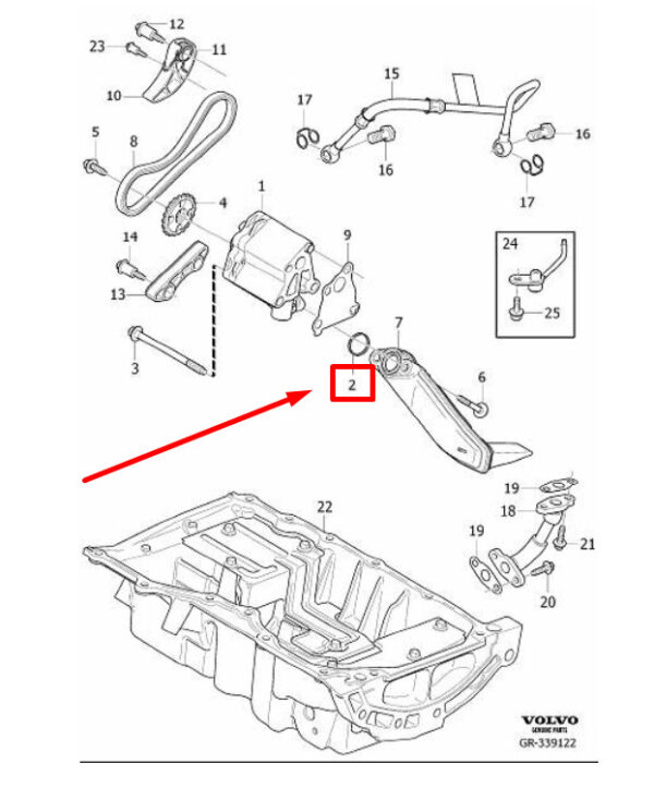 31316326 - VOLVO S60 MK2 ENGINE OIL PUMP GASKET 31316326 NEW GENUINE