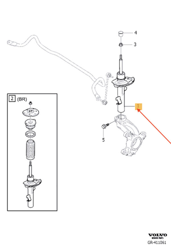 31329495 - Volvo S60 II shock absorber front right 31329495 NEW ORIGINAL