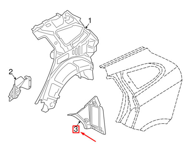 31333754 - Volvo V60 MK1 Left Rear Case Side Plate 31333754 NEW GENUINE