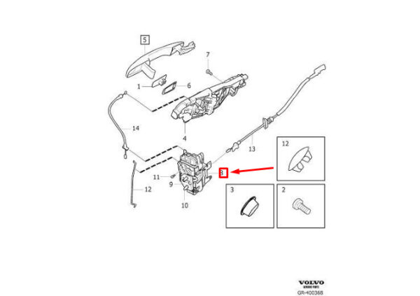 31349899 - Volvo XC60 MK2 door lock rear right 31349899, original part