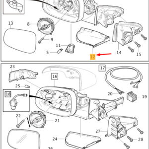 31352051 - VOLVO V40 Front Right Door Mirror Cover 31352051 NEW GENUINE